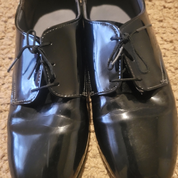 VIBRAM Pointed Toe Shiny Dress Shoes Black Size 10.5 - Picture 13 of 14